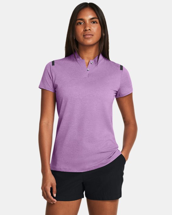 Women's Curry Splash Short Sleeve Polo in Purple image number 0